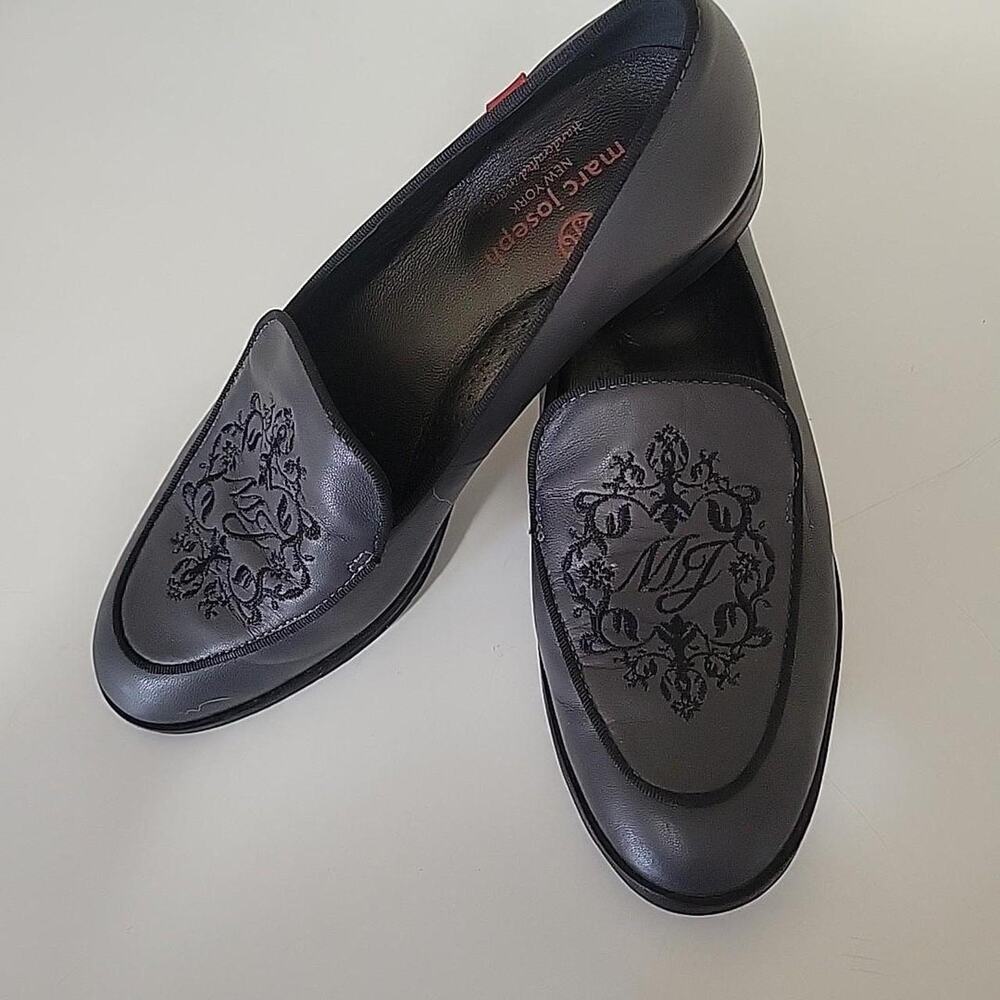 Marc Joseph New York Women's Leather Slip-on Loafers Grey Size 6